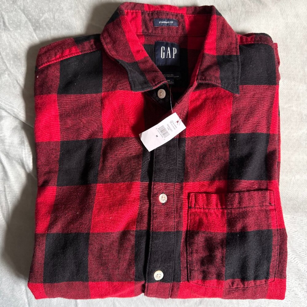 Gap 100% Organic Cotton Midweight Flannel Shirt Medium $78
